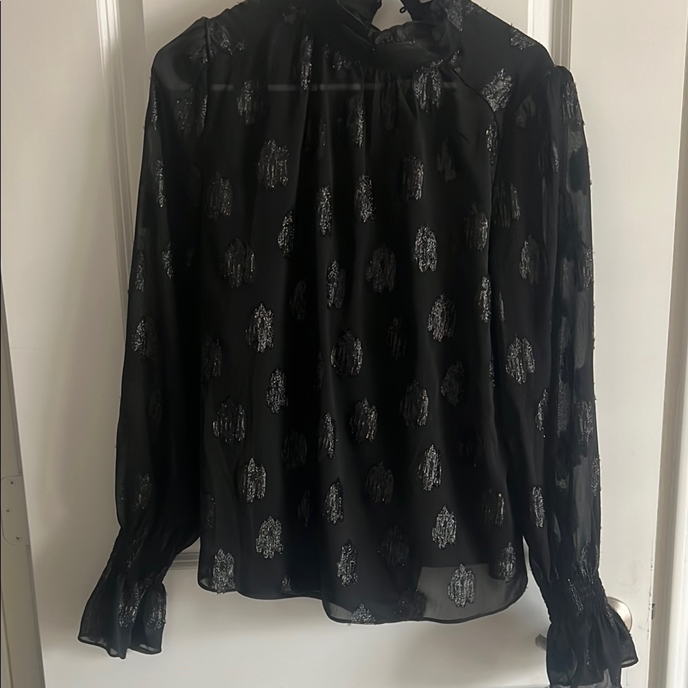Elegant Black and Silver Women's Top